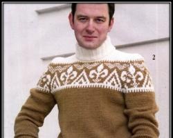 Мужской пуловер с жаккардовым узором