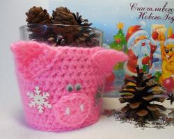 DIY knitted cup warmer!