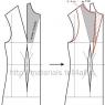 Modeling a dress with a fold from the neckline